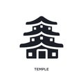 black temple isolated vector icon. simple element illustration from religion concept vector icons. temple editable logo symbol