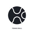 black tennis ball isolated vector icon. simple element illustration from sport concept vector icons. tennis ball editable logo Royalty Free Stock Photo