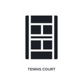 black tennis court isolated vector icon. simple element illustration from sport concept vector icons. tennis court editable logo Royalty Free Stock Photo