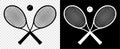 Black tennis rackets and ball - silhouette Tennis sport team club logo -  vector illustration symbol Royalty Free Stock Photo