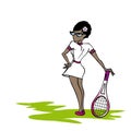 Black tennis woman