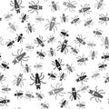 Black Termite icon isolated seamless pattern on white background. Vector Royalty Free Stock Photo