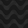Black textured plastic horizontal waves layered