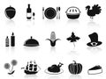 Black thanksgiving icons set Royalty Free Stock Photo