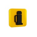 Black Thermos container icon isolated on transparent background. Thermo flask icon. Camping and hiking equipment. Yellow