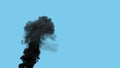 black thick defilement smoke exhaust from wildfire, isolated - industrial 3D illustration