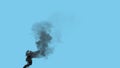 black thick carbon dioxide smoke exhaust from waste burning, isolated - industrial 3D illustration