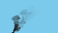 black dense pollution smoke exhaust from power station, isolated - industrial 3D illustration