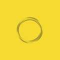 Black thick and thin circles line with yellow background