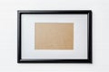 Black thin frame on white bricks background