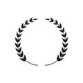 Black thin laurel Wreath Silhouette