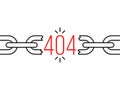 black thin line broken chain like 404 error
