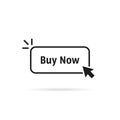 Black thin line buy now button Royalty Free Stock Photo