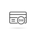 Black thin line credit card with cvv code