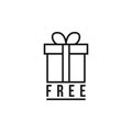 Black thin line free gift logo