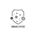 black thin line immune system logo