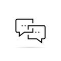 Black thin line online chat bubble icon Royalty Free Stock Photo