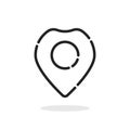 black thin line pinpoint or geotag position abstract icon