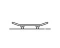 Black thin line skateboard icon