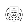 black thin line tech document flow icon