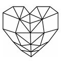 Black three-dimensional heart. Royalty Free Stock Photo