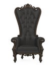 Black Throne Chair Isolated