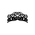 Black tiara crown fashion jewelry vector