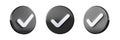 Black Tick Check mark 3D Icon. Right, Approval sign Rounded black icon 3D illustration Royalty Free Stock Photo