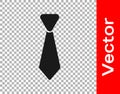 Black Tie icon isolated on transparent background. Necktie and neckcloth symbol. Vector Royalty Free Stock Photo