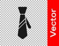 Black Tie icon isolated on transparent background. Necktie and neckcloth symbol. Vector Illustration Royalty Free Stock Photo