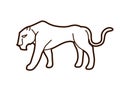 Black tiger or Lioness graphic vector.