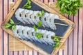 Black tiger prawns skewers Royalty Free Stock Photo