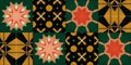 Black Black Tile acrylic painted seamless pattern, Vintage Moroccan pattern, seamless colorful Moroccan style Can be used for