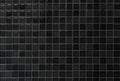 Black tile wall high resolution real photo or brick seamless pattern and texture interior room background. Dark grid tiles wall