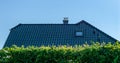 Black tiled roof of a house