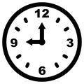 Black time clock icon isolated on white background vector eps