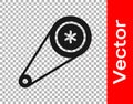Black Timing belt kit icon isolated on transparent background. Vector Illustration