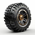 Black Off Road Wheel Design With Gold Rim - Pctem0099061