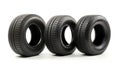 Black tires isolated on white background, generative ai