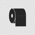 Black Toilet paper roll icon isolated on transparent background. Flat design. Vector Illustration Royalty Free Stock Photo