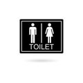 Black Toilets logo, Male and female bathroom, restroom sign flat icon