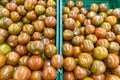 Black tomatoes on famer market display, fresh tomato