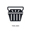 black tool box isolated vector icon. simple element illustration from industry concept vector icons. tool box editable logo symbol Royalty Free Stock Photo