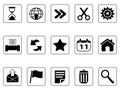 Black Toolbar and Interface icons buttons Royalty Free Stock Photo