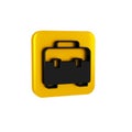 Black Toolbox icon isolated on transparent background. Tool box sign. Yellow square button. Royalty Free Stock Photo