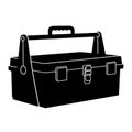 Black toolbox silhouette isolated on white background Royalty Free Stock Photo