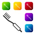 Black Toothbrush icon isolated on white background. Set icons in color square buttons. Vector Royalty Free Stock Photo