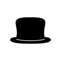 Black top hat. Culinder. Gentleman style. Mister. Vector. Royalty Free Stock Photo