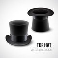 Black top hat vector illustration on Royalty Free Stock Photo