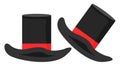 Black top hats, illustration, vector Royalty Free Stock Photo